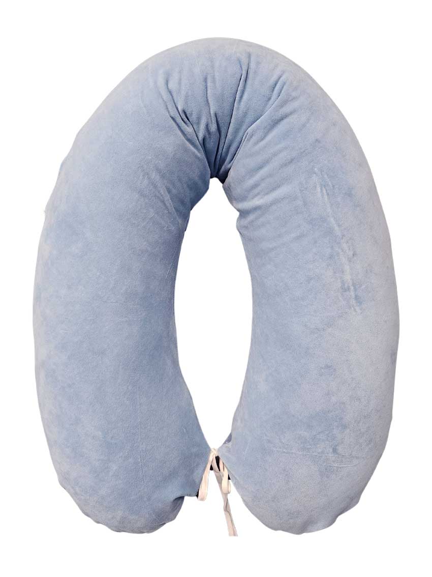 Nursing and Sleeping Pillow 170 cm with Cotton-Plush Cover - Stars on Blue Background