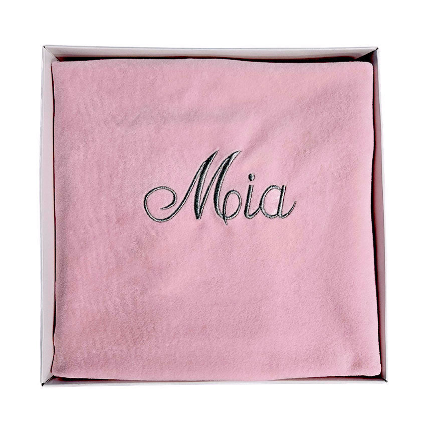 Personalizirana pamučna velur dekica 80x100cm - Roza
