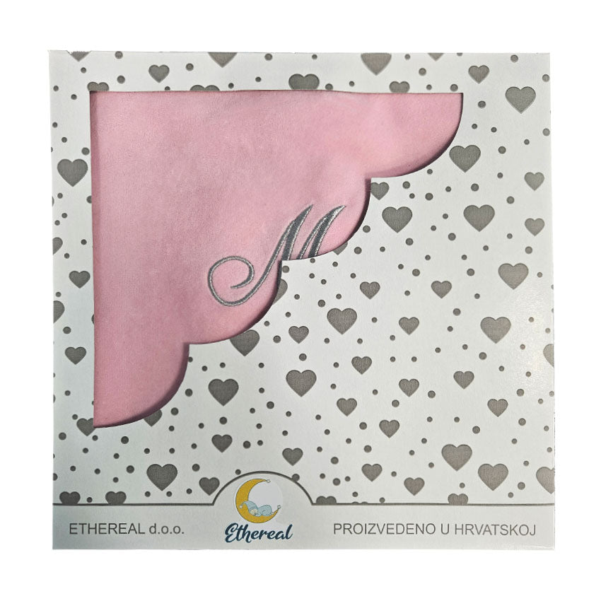 Personalizirana pamučna velur dekica 80x100cm - Roza