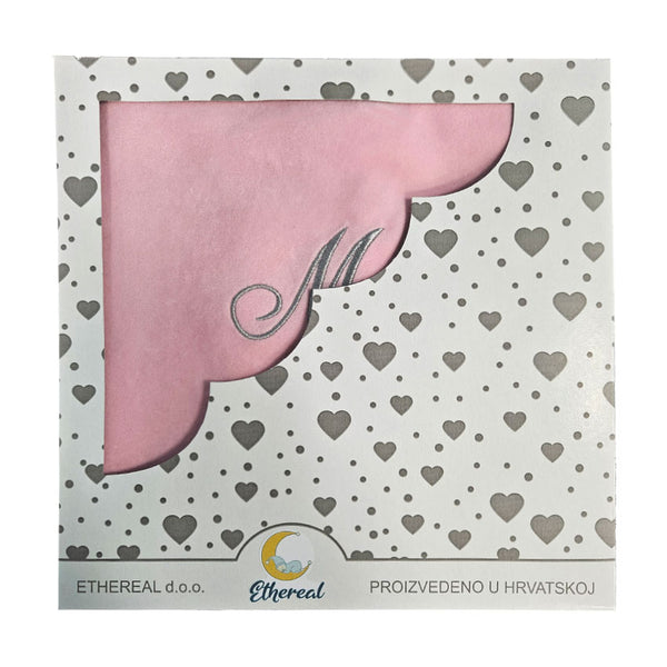 Personalizirana pamučna velur dekica 80x100cm - Roza