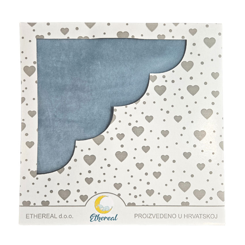 Cotton Velour Blanket 80x100cm - Ash Blue