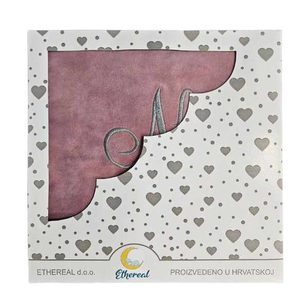 Personalizirana pamučna velur dekica 80x100cm - Retro ljubičasta