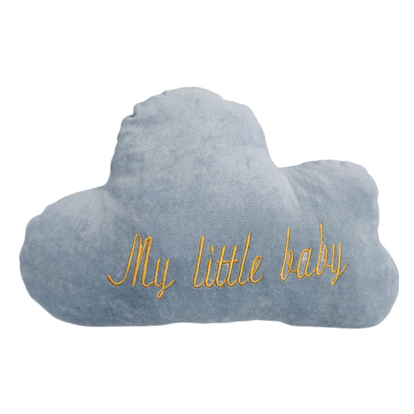 Cotton Velvet Decorative Cloud Cushion Personalized - Ash Blue