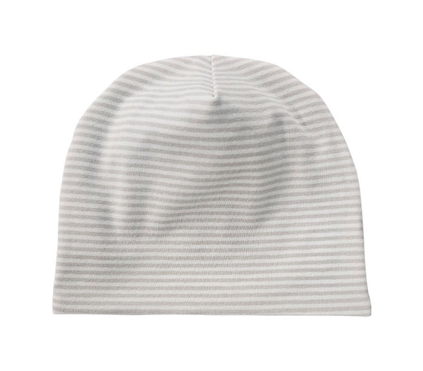 Double Layer Hat - Gray and White Stripes