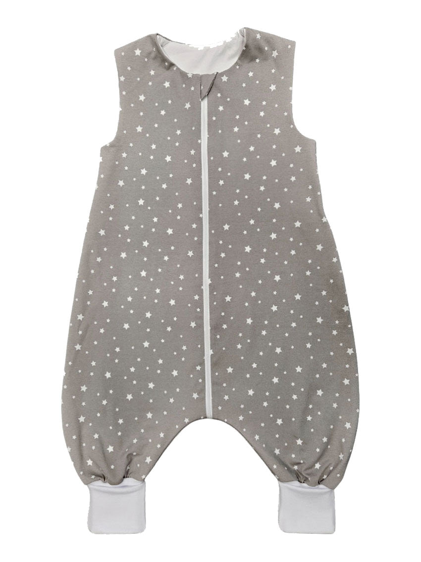 Tanja two-layer sleeping bag with legs - White stars on grey background