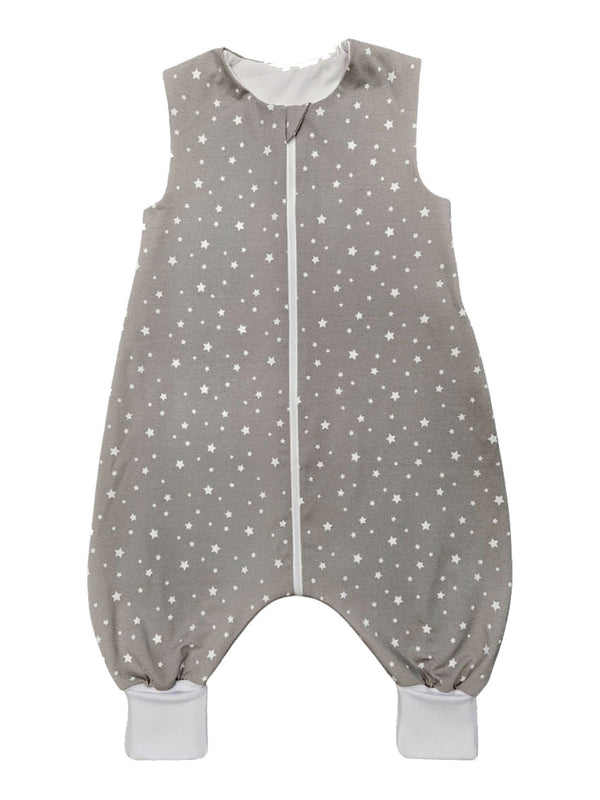 Tanja two-layer sleeping bag with legs - White stars on grey background