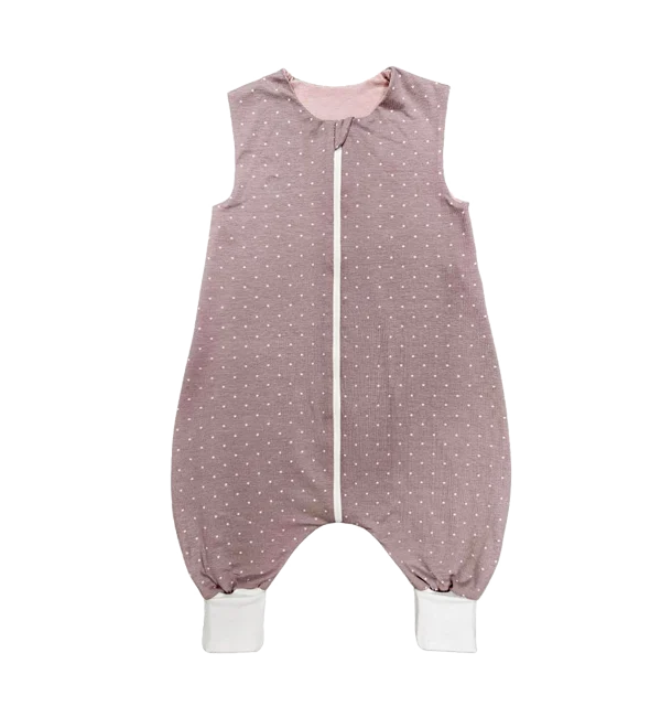Tanja two-layer sleeping bag with legs - White stars on a pink background