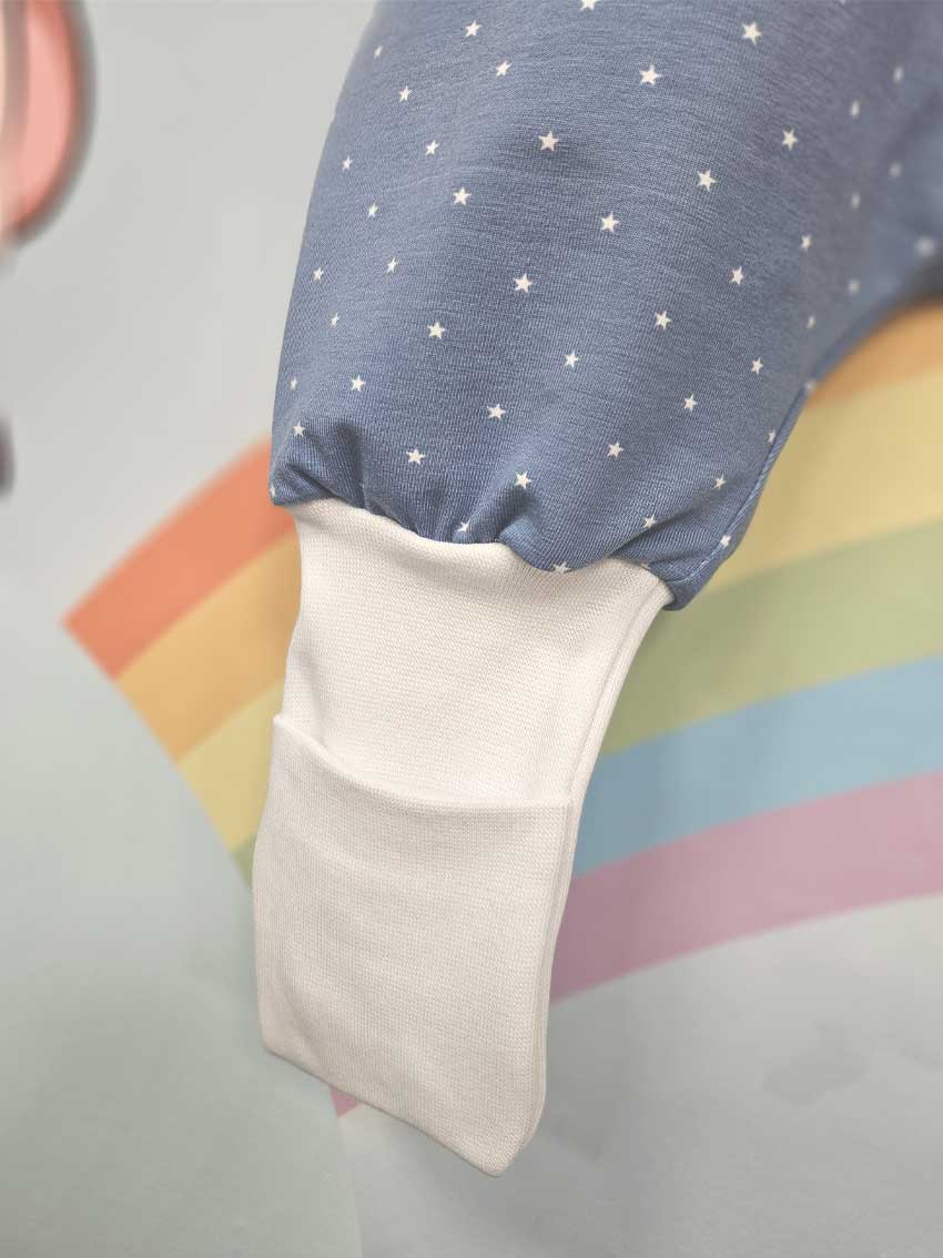 Tanja two-layer sleeping bag with legs and sleeves - White stars on a blue background