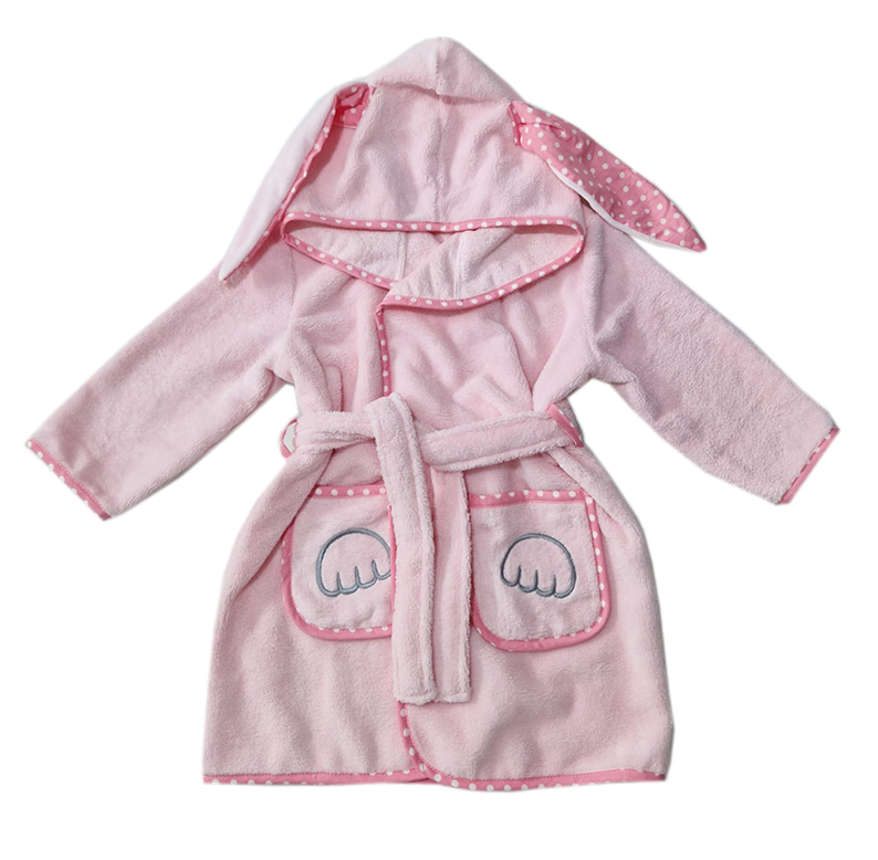 Bamboo Bathrobe - Embroidered - Pink