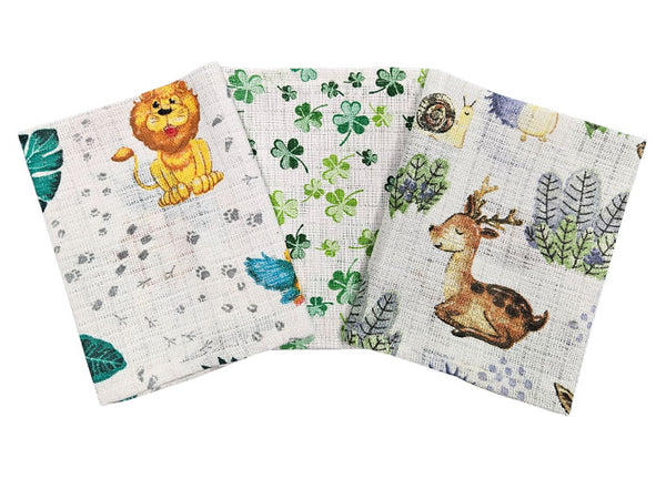 Pamučne tetra krpice 30x30cm - Set 3/1 - Lavić i jelen