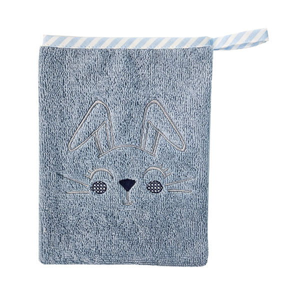 Bath Glove - Cotton - Blue Bunny