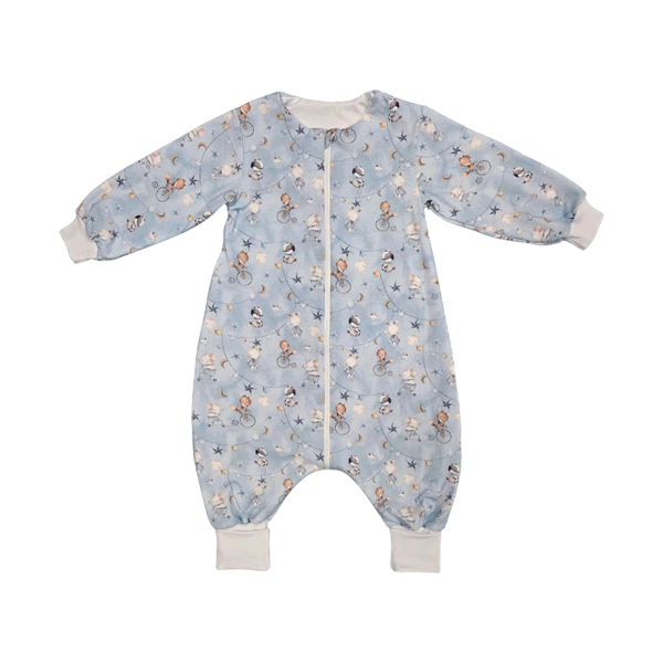 Tanja two-layer sleeping bag with legs and sleeves - Cute animals - blue