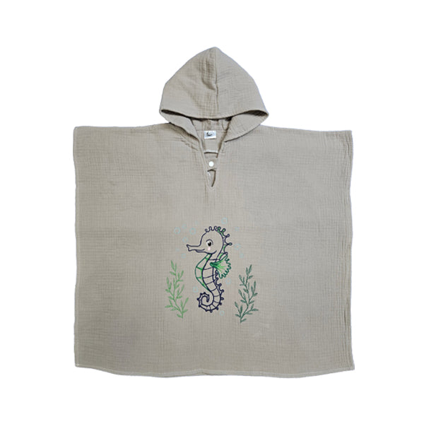 Muslin Poncho - Seahorse - Beige