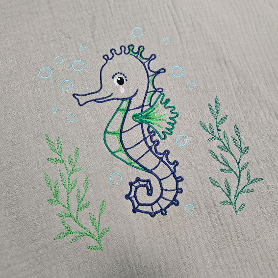 Muslin Poncho - Seahorse - Beige