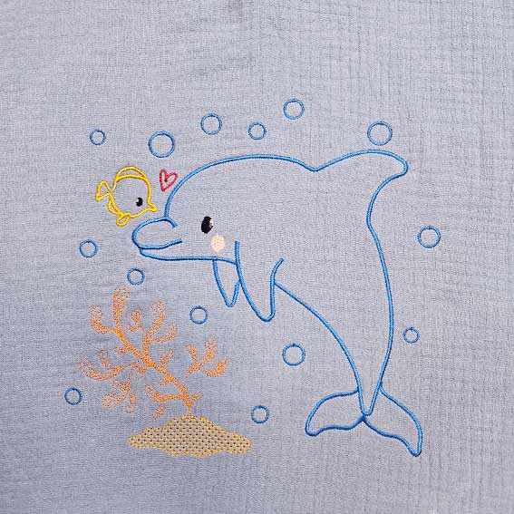 Muslin Poncho - Happy Dolphin