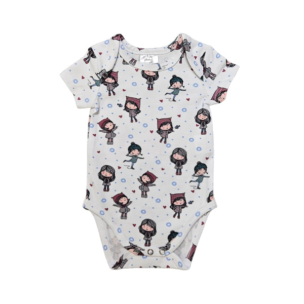 Short Sleeve Bodysuit - Cheerful Girl