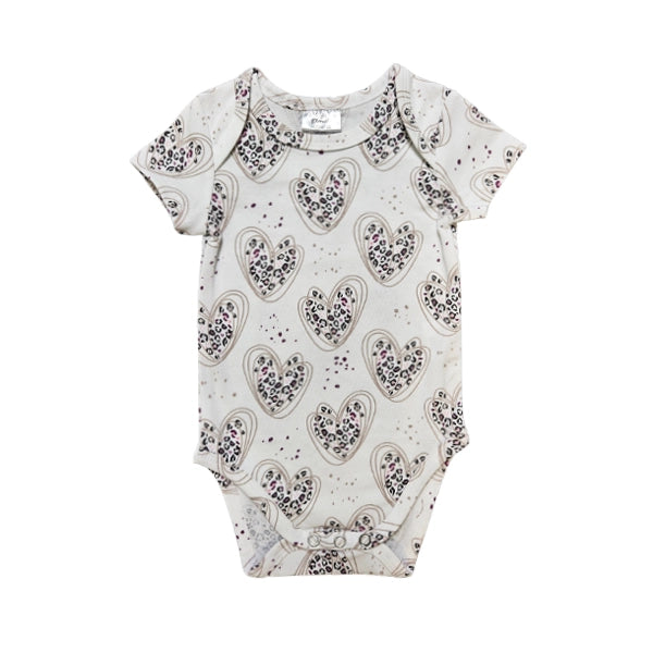 Short Sleeve Bodysuit - Hearts