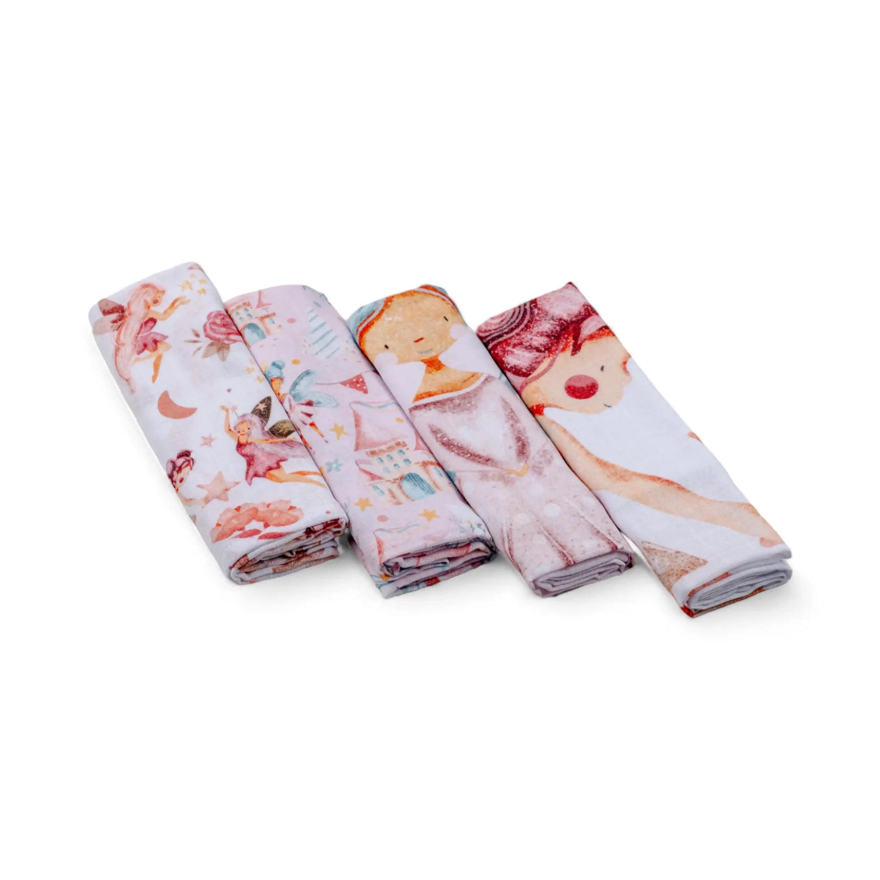 Set of Premium Cotton Baby Tetra Diapers 70x70cm in Gift Box - Set 4/1 - Fairy World