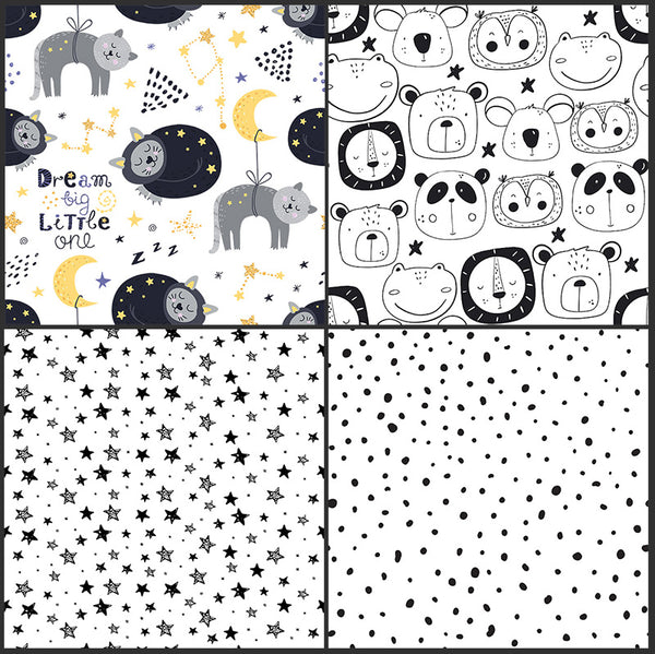 Set of Premium Cotton Tetra Diapers 70x70cm in Gift Box - Set 4/1 - Dream Big Rainbow
