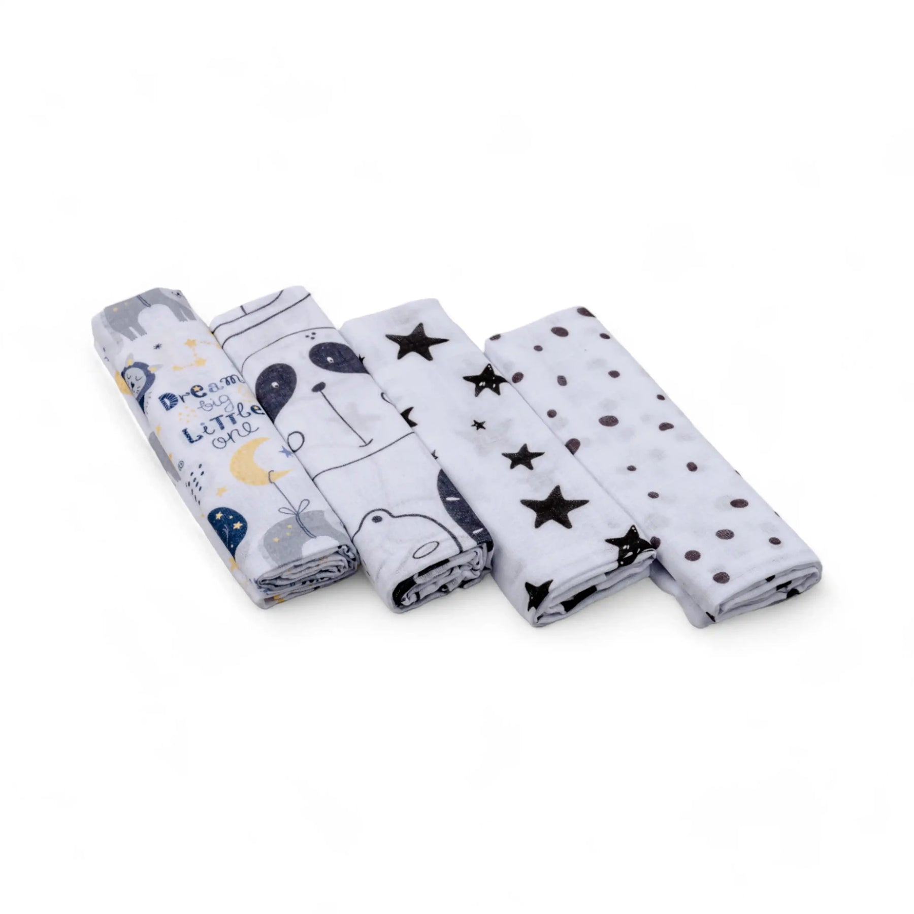 Set of Premium Cotton Tetra Diapers 70x70cm in Gift Box - Set 4/1 - Dream Big Rainbow