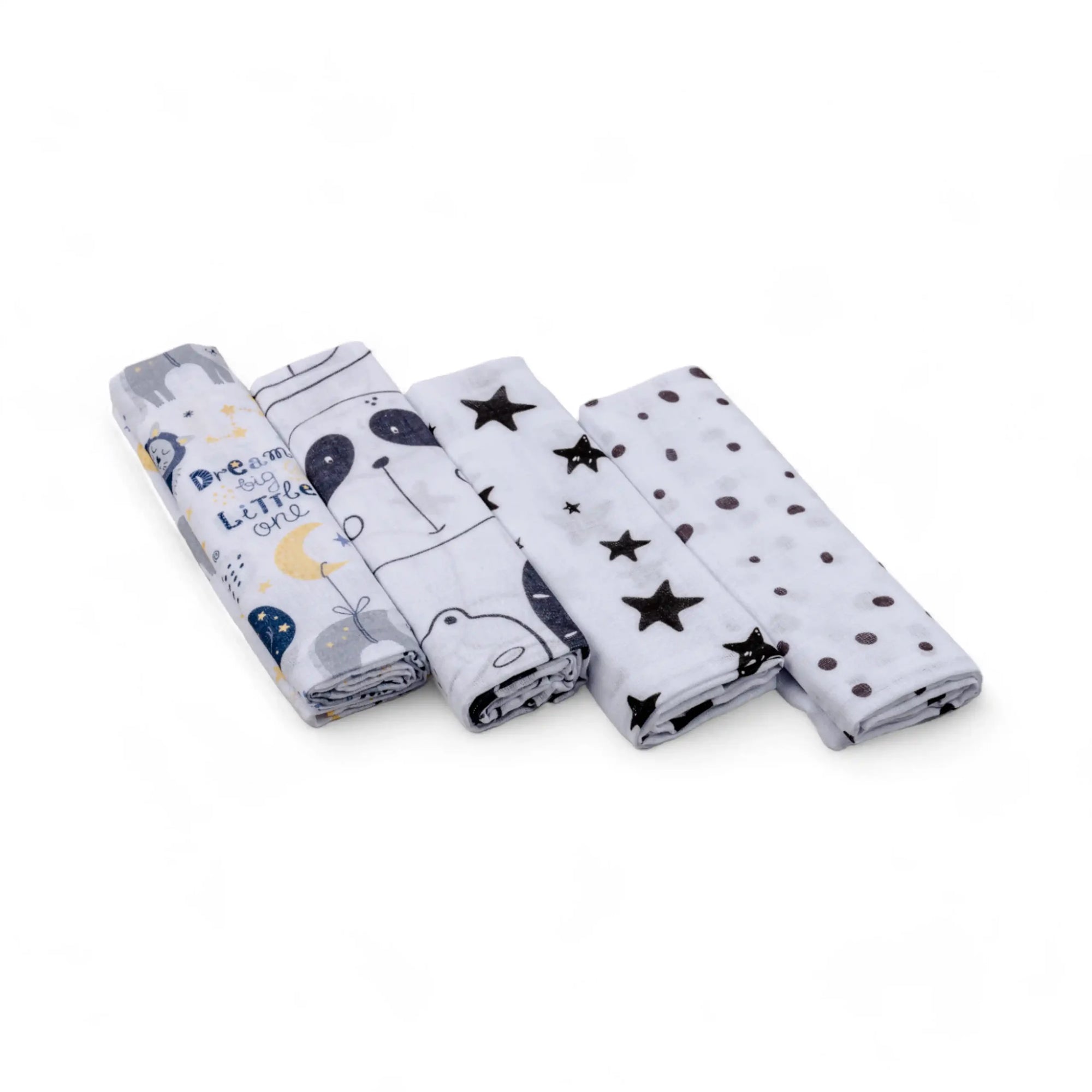 Set of Premium Cotton Tetra Diapers 70x70cm in Gift Box - Set 4/1 - Dream Big Rainbow