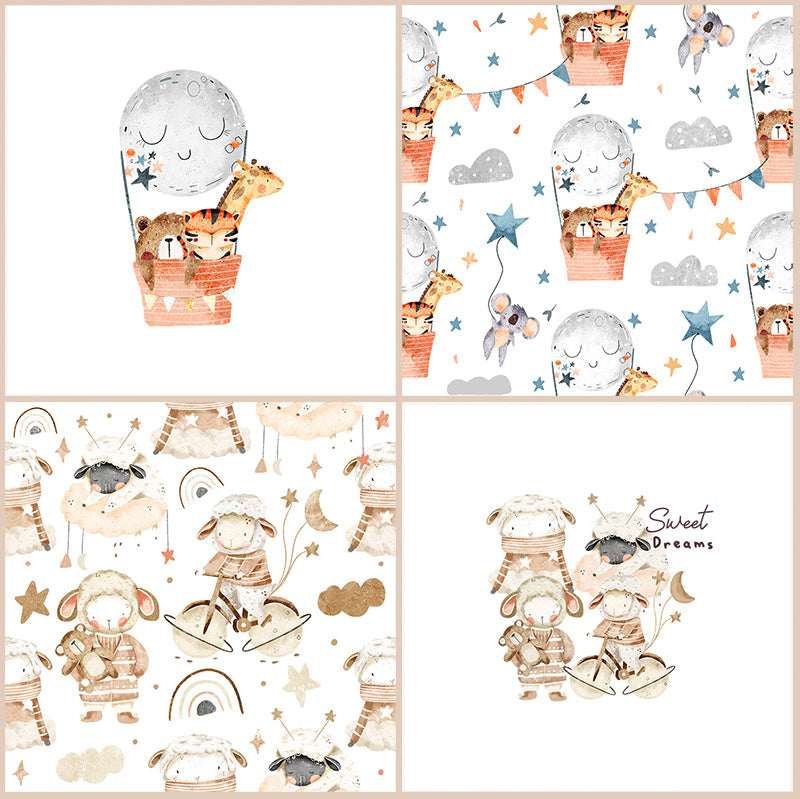 PREMIUM Set of Cotton Tetra Diapers 70x70cm in Gift Box - Set 4/1 - Sweet dreams