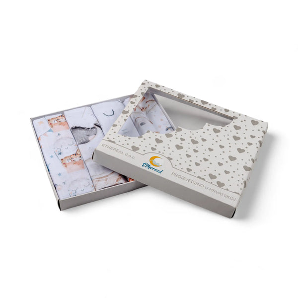 PREMIUM Set of Cotton Tetra Diapers 70x70cm in Gift Box - Set 4/1 - Sweet dreams