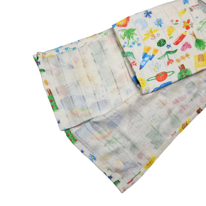 Bamboo Tetra Diaper 65x65cm - Kids Drawing