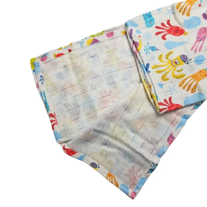 Children's Bamboo Tetra Diaper 65x65cm - Octopuses