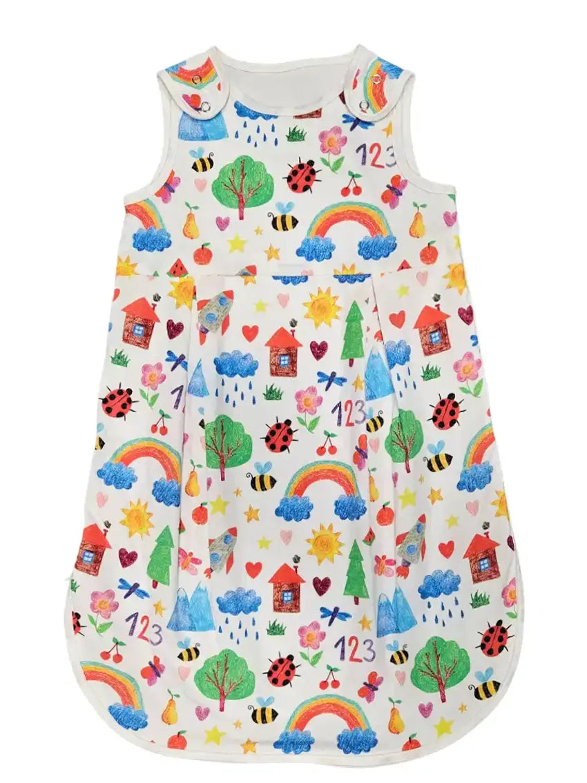 Tanja two-layer classic sleeping bag - Colorful drawing