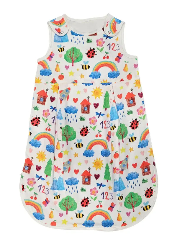 Tanja two-layer classic sleeping bag - Colorful drawing