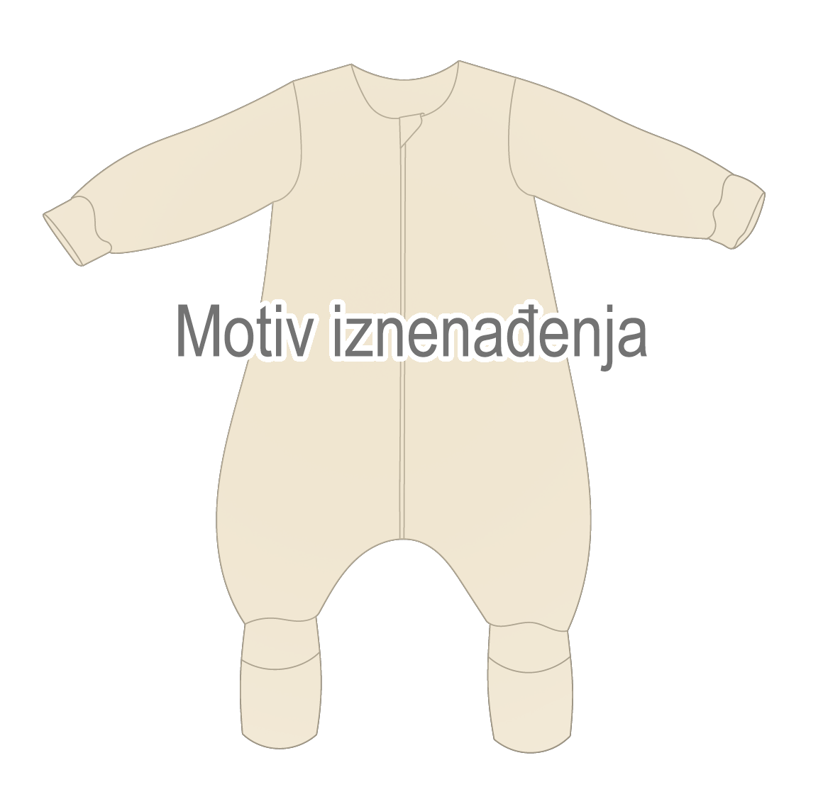 Cotton Sleeping Bag with Legs and Sleeves - SURPRISE MOTIF - NEUTRAL