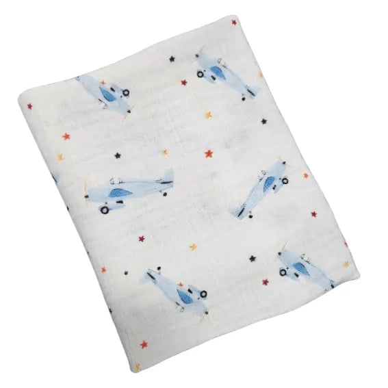 Children's Premium Muslin Tetra Diaper 65x65cm - Airplanes