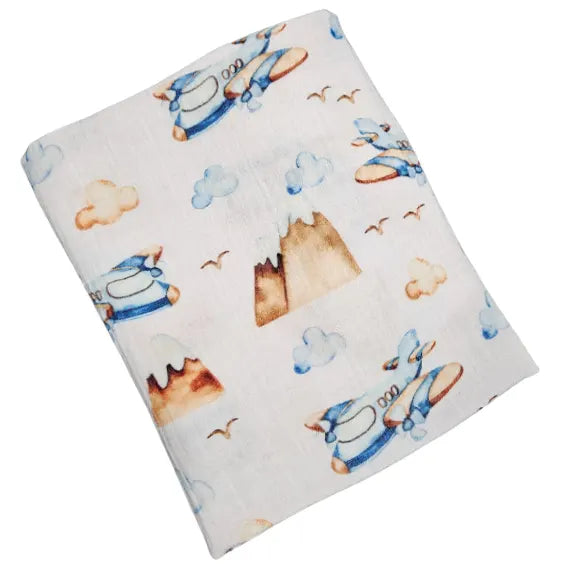 Premium muslin tetra diaper 65x65cm - Airplanes 2