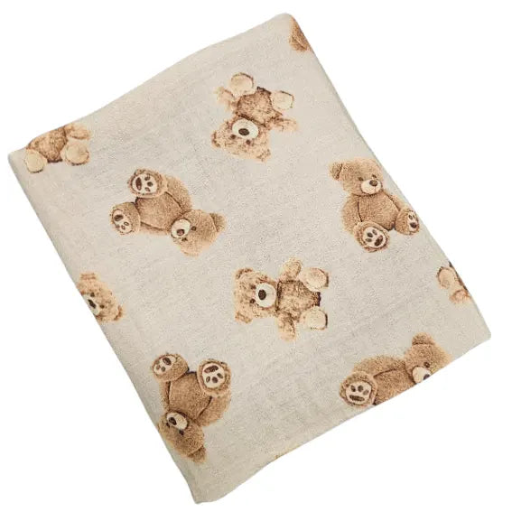 Premium muslin tetra diaper 65x65cm - Beige bear