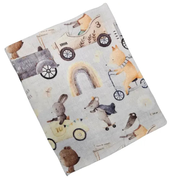 Children's Premium Muslin Tetra Diaper 65x65cm - Cute Car