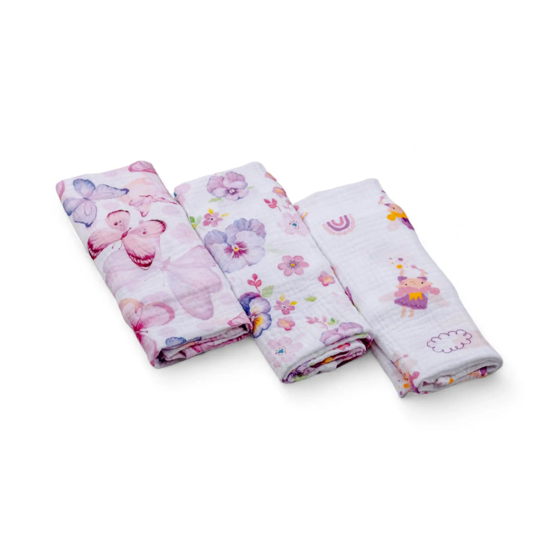 Set of Children's Premium Muslin Tetra Diapers 65x65cm in Gift Box - Set 3/1 - Flowers