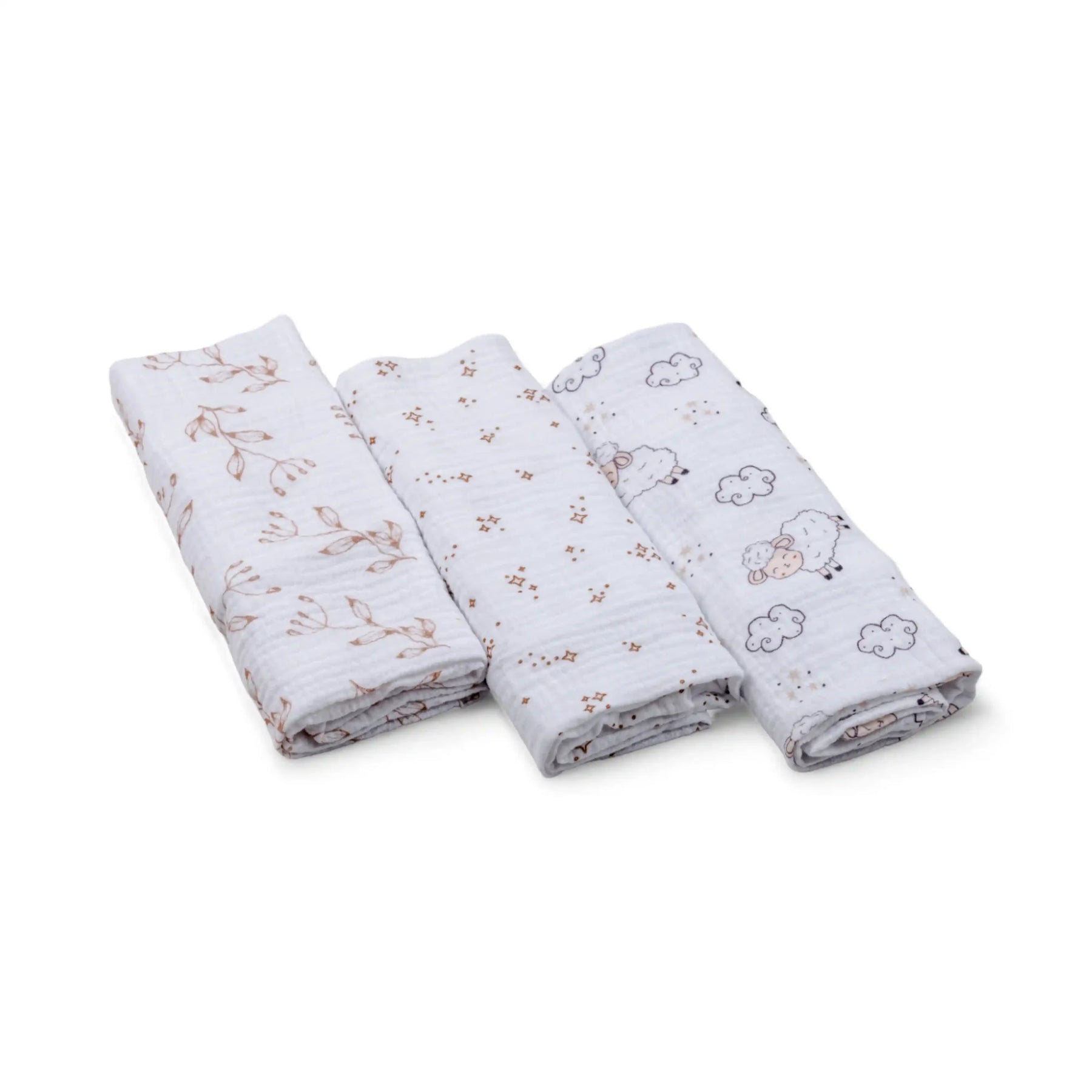 Set of Children's Premium Muslin Tetra Diapers 65x65cm - Set 3/1 - Sheep