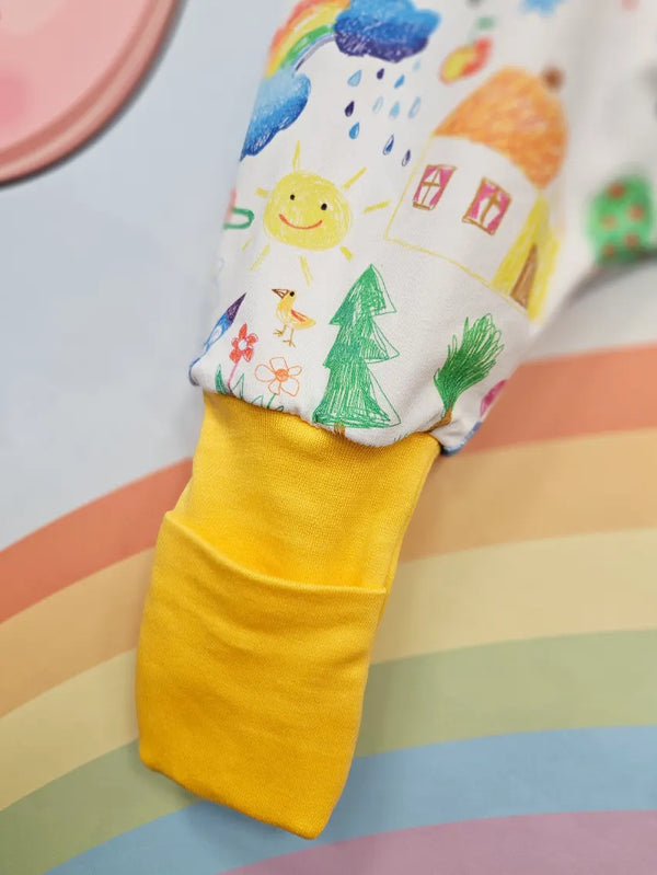Tanja two-layer sleeping bag with legs - Kids drawing