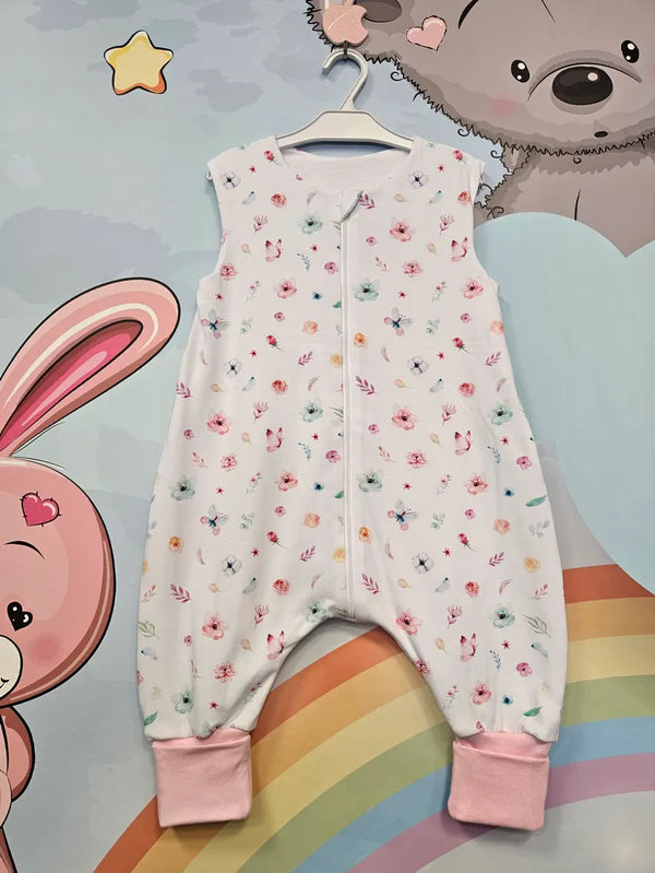 Tanja two-layer sleeping bag with legs - Flowers and butterfly