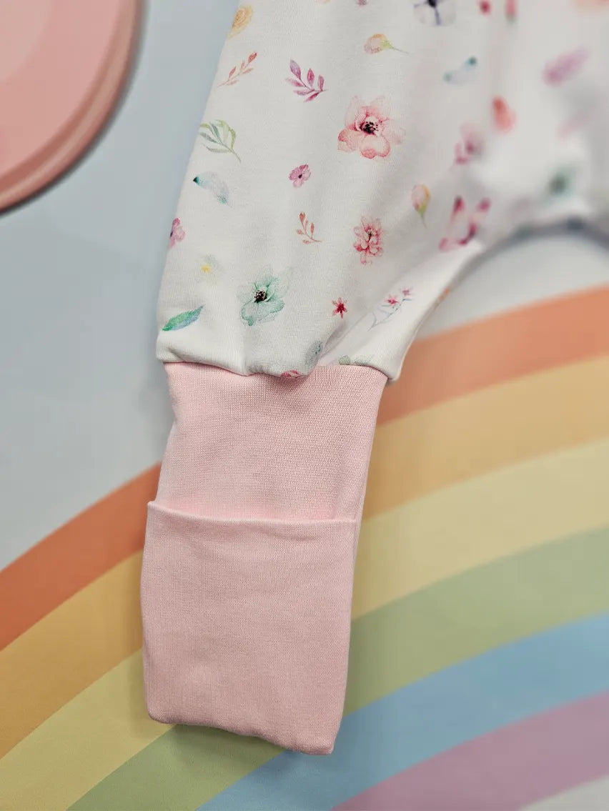 Tanja two-layer sleeping bag with legs - Flowers and butterfly