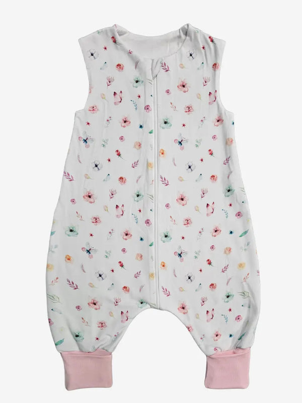 Tanja two-layer sleeping bag with legs - Flowers and butterfly