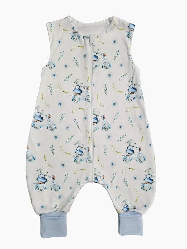 Tanja Two-Layer Sleeping Bag with Legs - Blue Bunny