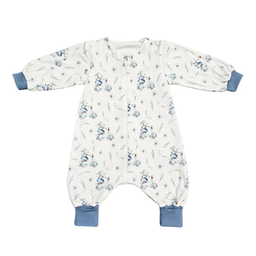 Tanja two-layer sleeping bag with legs and sleeves - Blue bunny