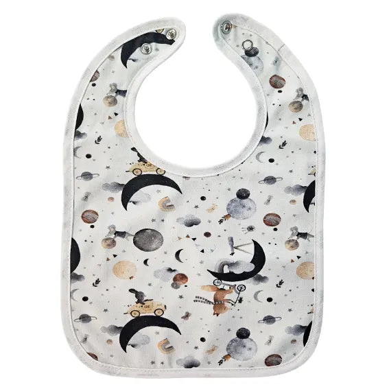 Bib with Waterproof Backing - Animals on the Moon