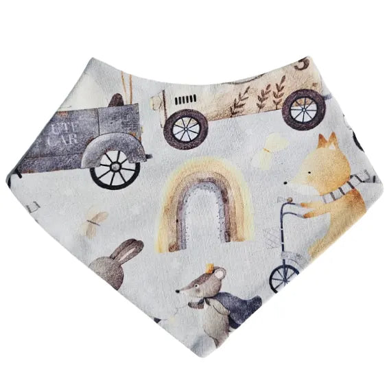 Bib scarf - Bear and raccoon
