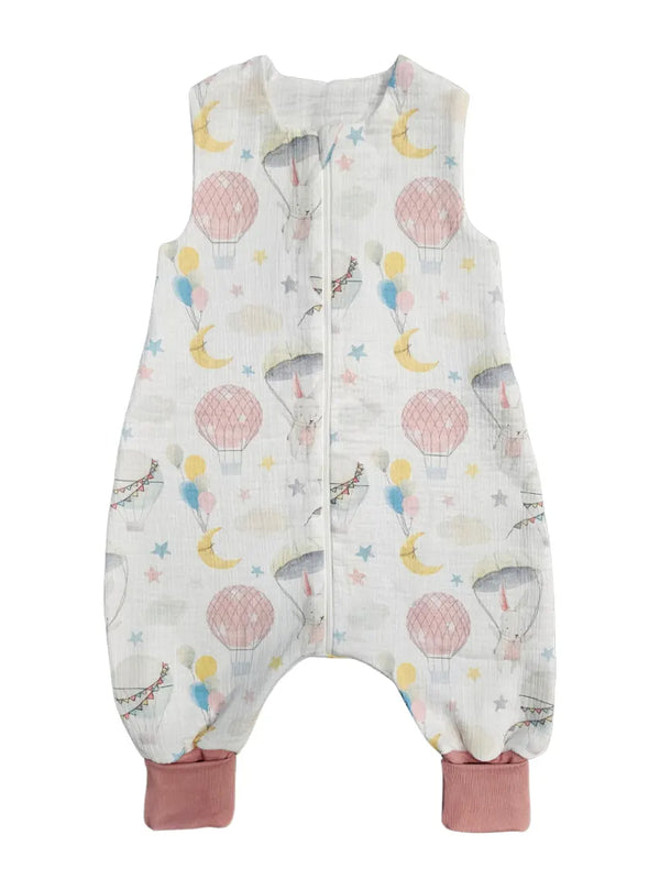 Muslin Double Layer Summer Sleeping Bag with Legs – Bunny Among the Clouds