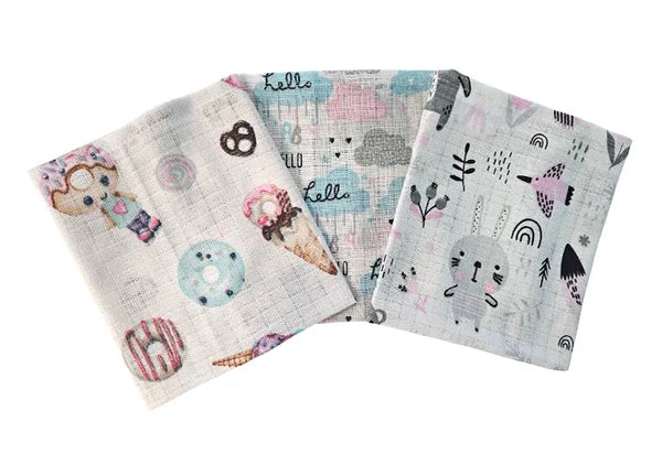 Pamučne tetra krpice 30x30cm - Set 3/1 - Zeko i oblaci