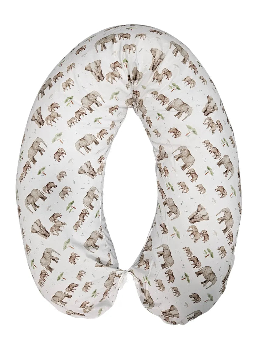 Nursing Pillow with Cotton Cover 170cm - Elephants