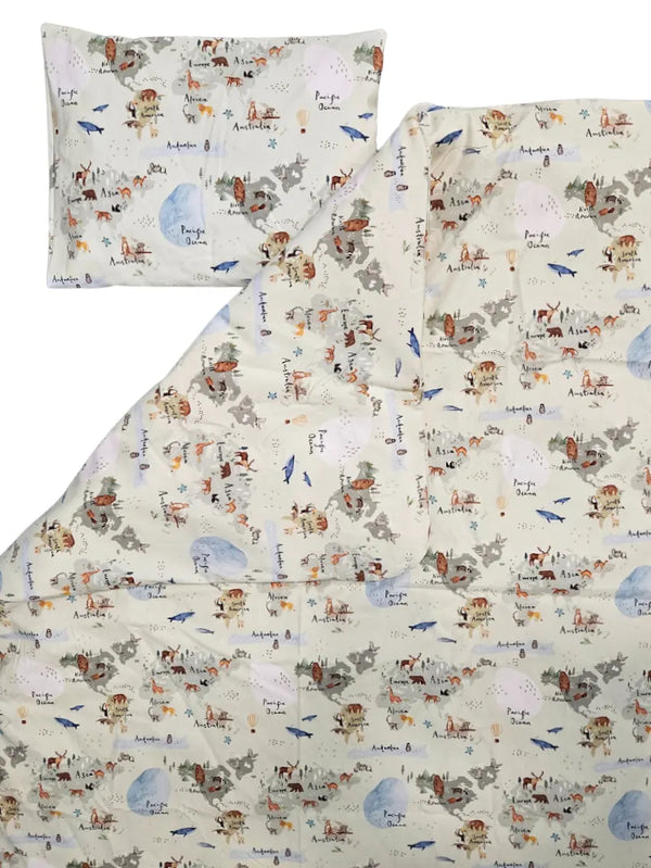 Bedding set 60x120cm - 2-piece - Map of the world